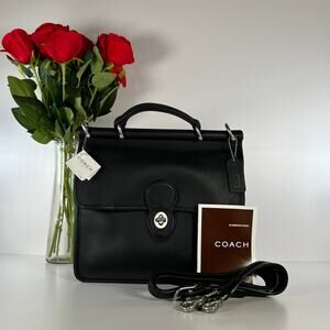 NEW Vintage Coach Willis Bag 9927 Black Leather Nickel Hardware 2005